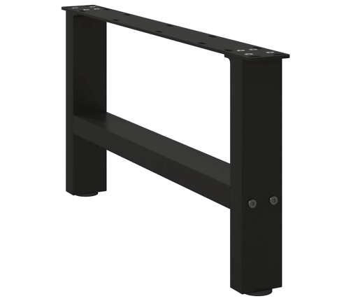 Patas de mesa de centro negro 2uds acero 60x(30-31) cm