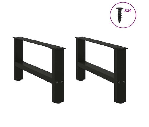 Patas de mesa de centro negro 2uds acero 60x(30-31) cm