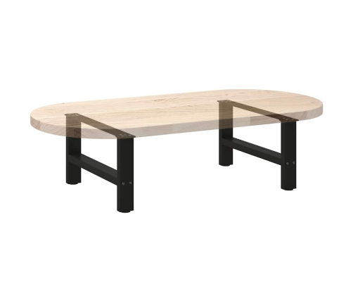 Patas de mesa de centro negro 2uds acero 60x(30-31) cm