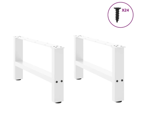 Patas de mesa de centro blanco 2uds acero 60x(30-31) cm