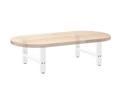 Patas de mesa de centro blanco 2uds acero 60x(30-31) cm