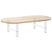 Patas de mesa de centro blanco 2uds acero 70x(30-31) cm