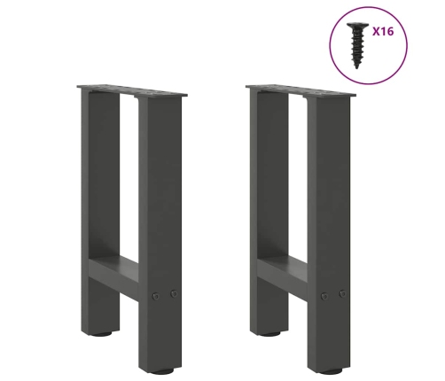 Patas de mesa de centro acero antracita 2 uds 28x(42-43) cm