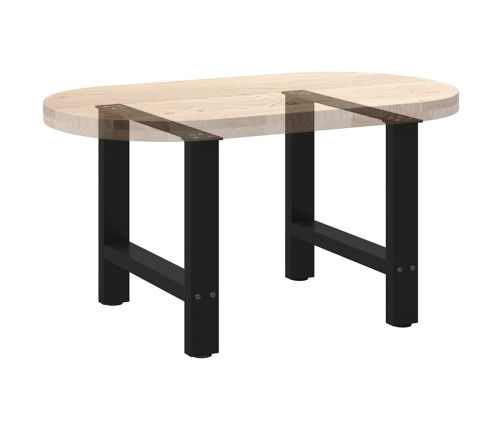 Patas de mesa de centro acero negro 2 uds 50x(42-43) cm