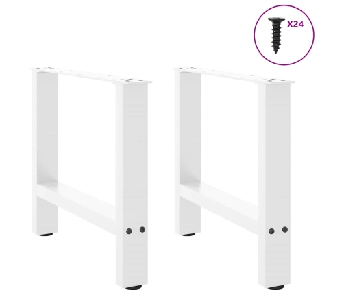 Patas de mesa de centro acero blanco 2 uds 50x(42-43) cm