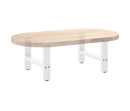 Patas de mesa de centro acero blanco 2 uds 50x(42-43) cm