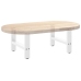 Patas de mesa de centro acero blanco 2 uds 50x(42-43) cm