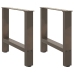 Patas para mesa de centro de acero natural 2 uds 50x(42-43) cm