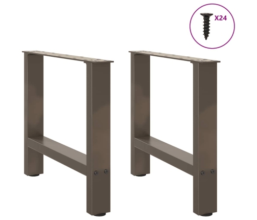 Patas para mesa de centro de acero natural 2 uds 50x(42-43) cm