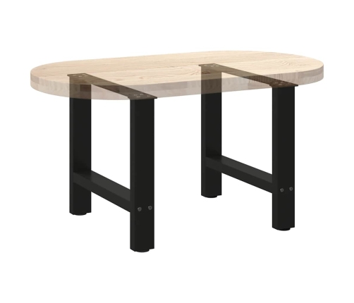 Patas de mesa de centro acero negro 2 uds 60x(42-43) cm