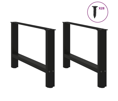 Patas de mesa de centro acero negro 2 uds 70x(42-43) cm