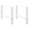 Patas de mesa de centro acero blanco 2 uds 70x(42-43) cm