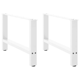 Patas de mesa de centro acero blanco 2 uds 70x(42-43) cm