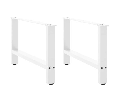 Patas de mesa de centro acero blanco 2 uds 70x(42-43) cm