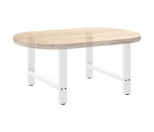 Patas de mesa de centro acero blanco 2 uds 70x(42-43) cm