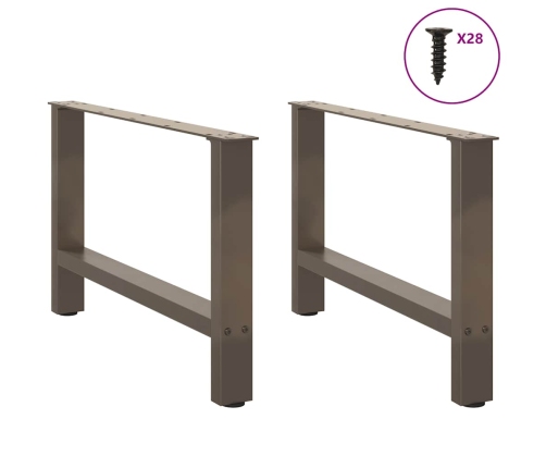 Patas para mesa de centro de acero natural 2 uds 70x(42-43) cm