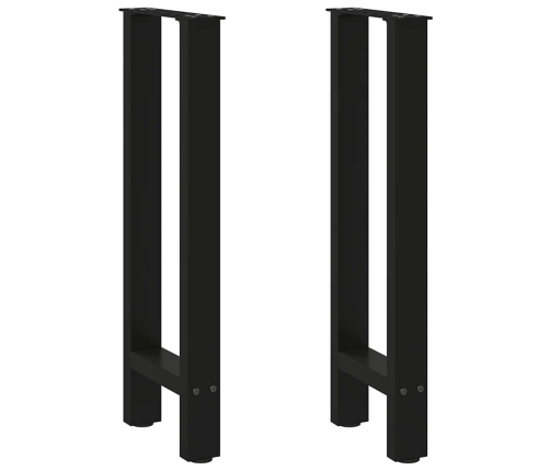 Patas de mesa de centro acero negro 2 uds 28x(72-73) cm