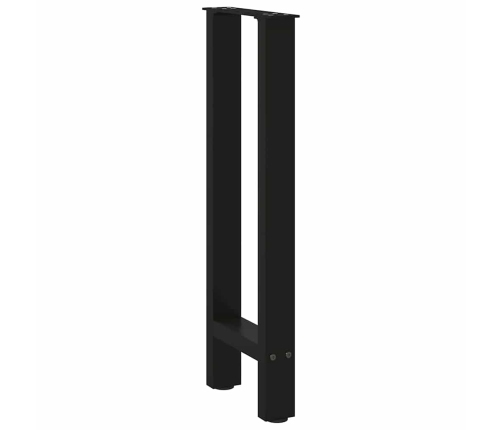 Patas de mesa de centro acero negro 2 uds 28x(72-73) cm