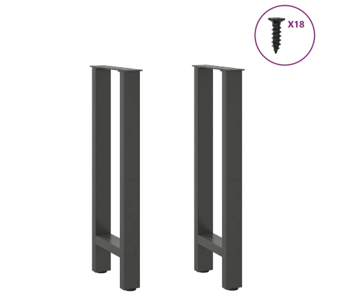 Patas de mesa de centro acero antracita 2 uds 28x(72-73) cm