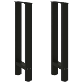 Patas de mesa de centro acero negro 2 uds 38x(72-73) cm