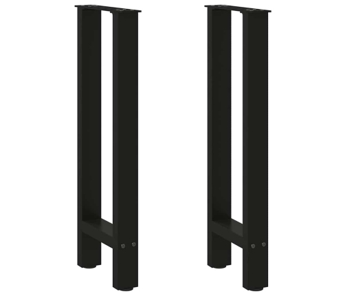 Patas de mesa de centro acero negro 2 uds 38x(72-73) cm