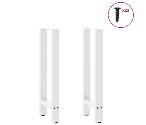 Patas de mesa de centro acero blanco 2 uds 38x(72-73) cm