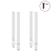Patas de mesa de centro acero blanco 2 uds 38x(72-73) cm
