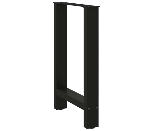 Patas de mesa de centro acero negro 2 uds 50x(72-73) cm