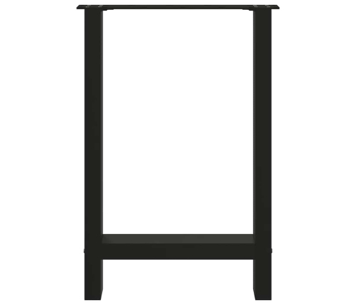 Patas de mesa de centro acero negro 2 uds 50x(72-73) cm