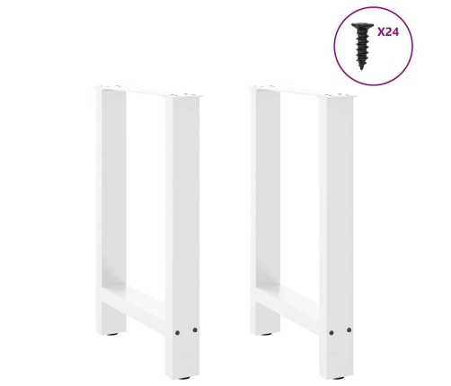 Patas de mesa de centro acero blanco 2 uds 50x(72-73) cm