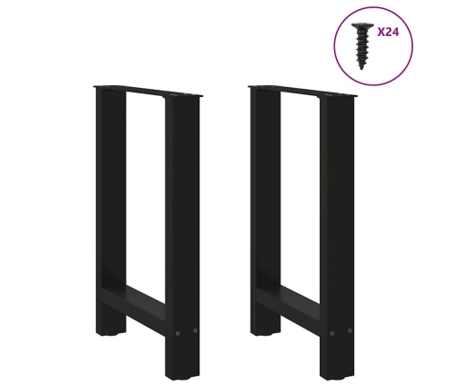 Patas de mesa de centro acero negro 2 uds 60x(72-73) cm