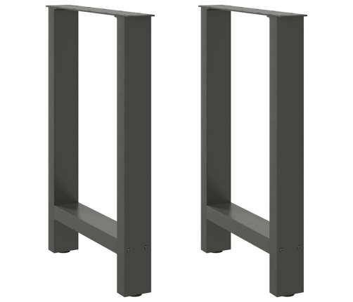 Patas de mesa de centro acero antracita 2 uds 60x(72-73) cm