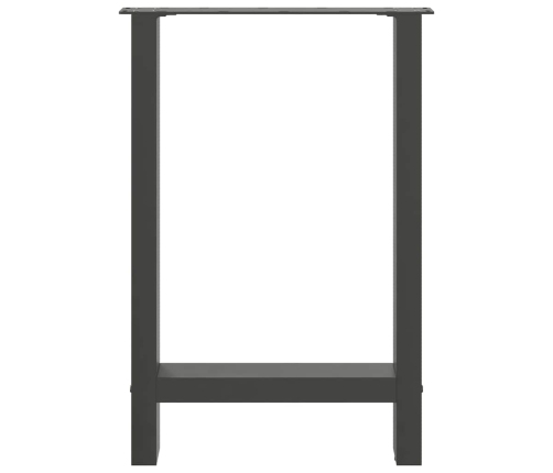 Patas de mesa de centro acero antracita 2 uds 60x(72-73) cm