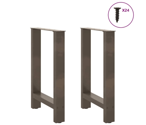 Patas para mesa de centro de acero natural 2 uds 60x(72-73) cm