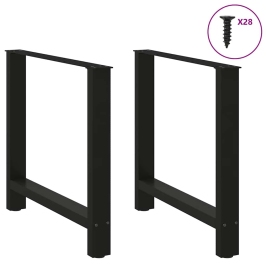 Patas de mesa de centro acero negro 2 uds 70x(72-73) cm