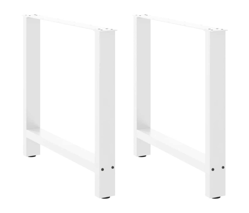 Patas de mesa de centro acero blanco 2 uds 70x(72-73) cm