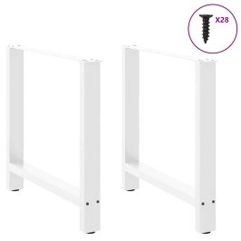 Patas de mesa de centro acero blanco 2 uds 70x(72-73) cm