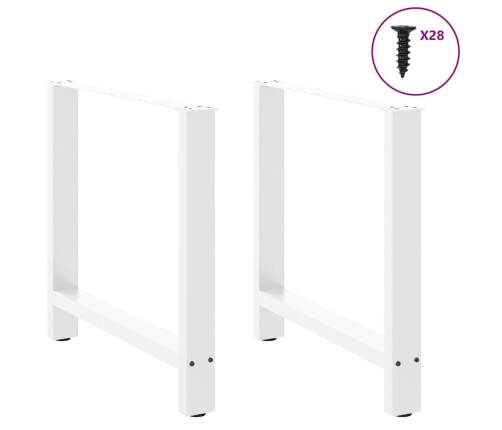 Patas de mesa de centro acero blanco 2 uds 70x(72-73) cm