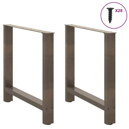 Patas para mesa de centro de acero natural 2 uds 70x(72-73) cm