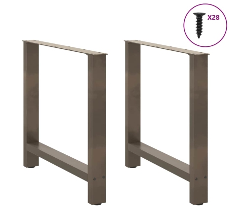 Patas para mesa de centro de acero natural 2 uds 70x(72-73) cm