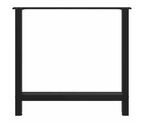 Patas de mesa de centro acero negro 2 uds 80x(72-73) cm