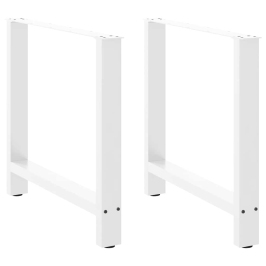 Patas de mesa de centro acero blanco 2 uds 80x(72-73) cm