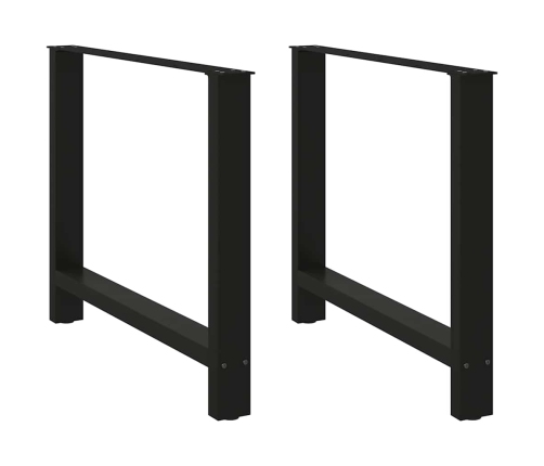 Patas de mesa de centro acero negro 2 uds 90x(72-73) cm