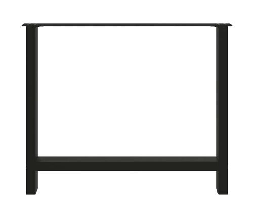 Patas de mesa de centro acero negro 2 uds 90x(72-73) cm