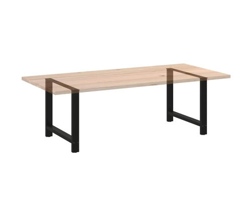 Patas de mesa de centro acero negro 2 uds 90x(72-73) cm