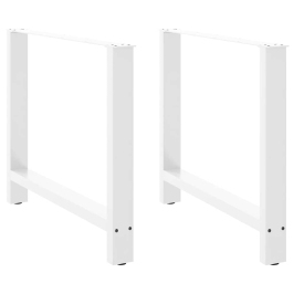 Patas de mesa de centro acero blanco 2 uds 90x(72-73) cm