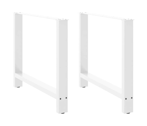 Patas de mesa de centro acero blanco 2 uds 90x(72-73) cm