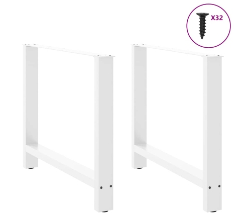 Patas de mesa de centro acero blanco 2 uds 90x(72-73) cm