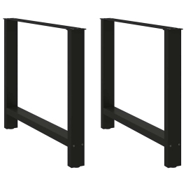 Patas de mesa de centro acero negro 2 uds 100x(72-73) cm