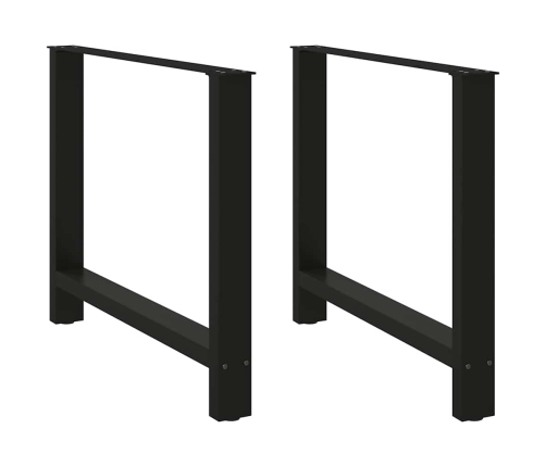 Patas de mesa de centro acero negro 2 uds 100x(72-73) cm